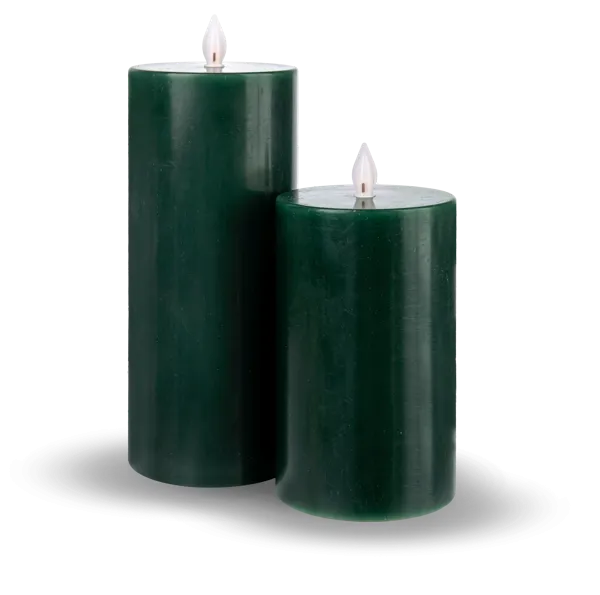 Luxury Lite Winter Green Wax LED Pillar Candle