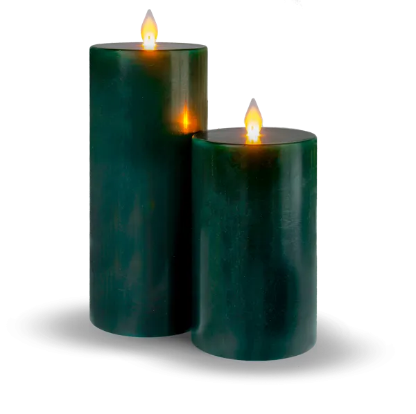 Luxury Lite Winter Green Wax LED Pillar Candle