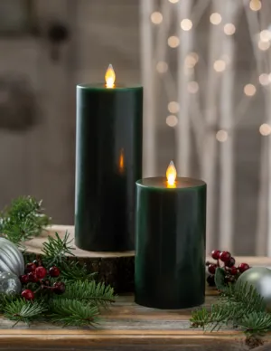 Luxury Lite Winter Green Wax LED Pillar Candle