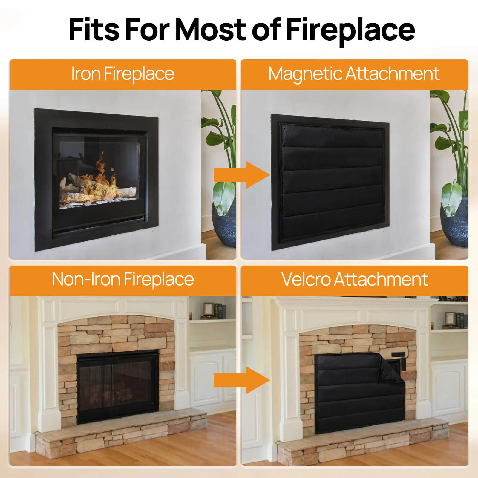 Magnetic Fireplace Cover for Eternal Flame Fireplaces