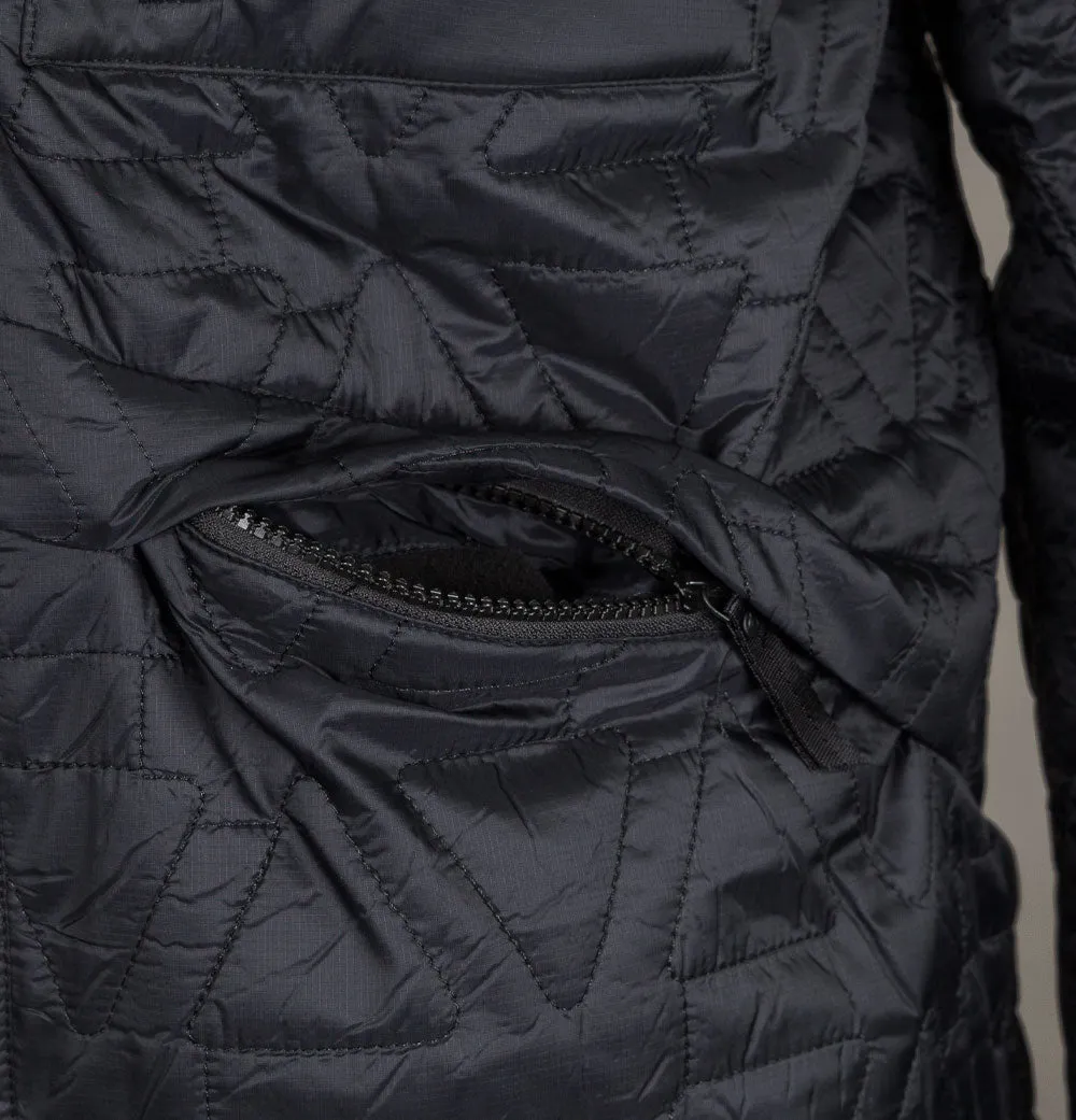 Ma.Strum Polygon Quilt Hooded Jacket Jet Black