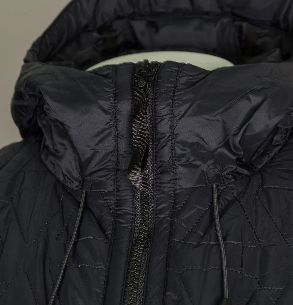 Ma.Strum Polygon Quilt Hooded Jacket Jet Black