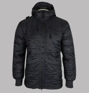 Ma.Strum Polygon Quilt Hooded Jacket Jet Black