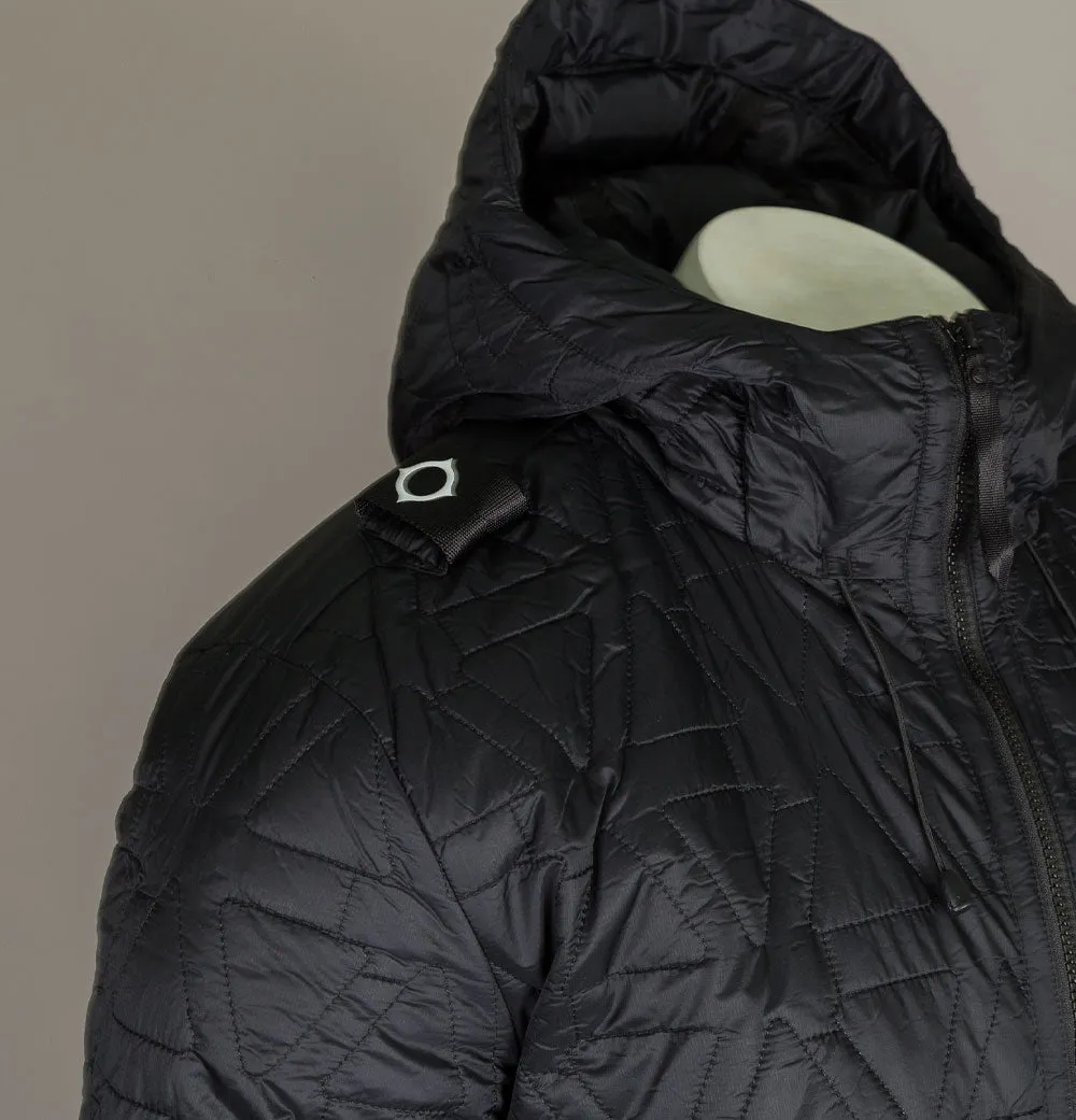 Ma.Strum Polygon Quilt Hooded Jacket Jet Black