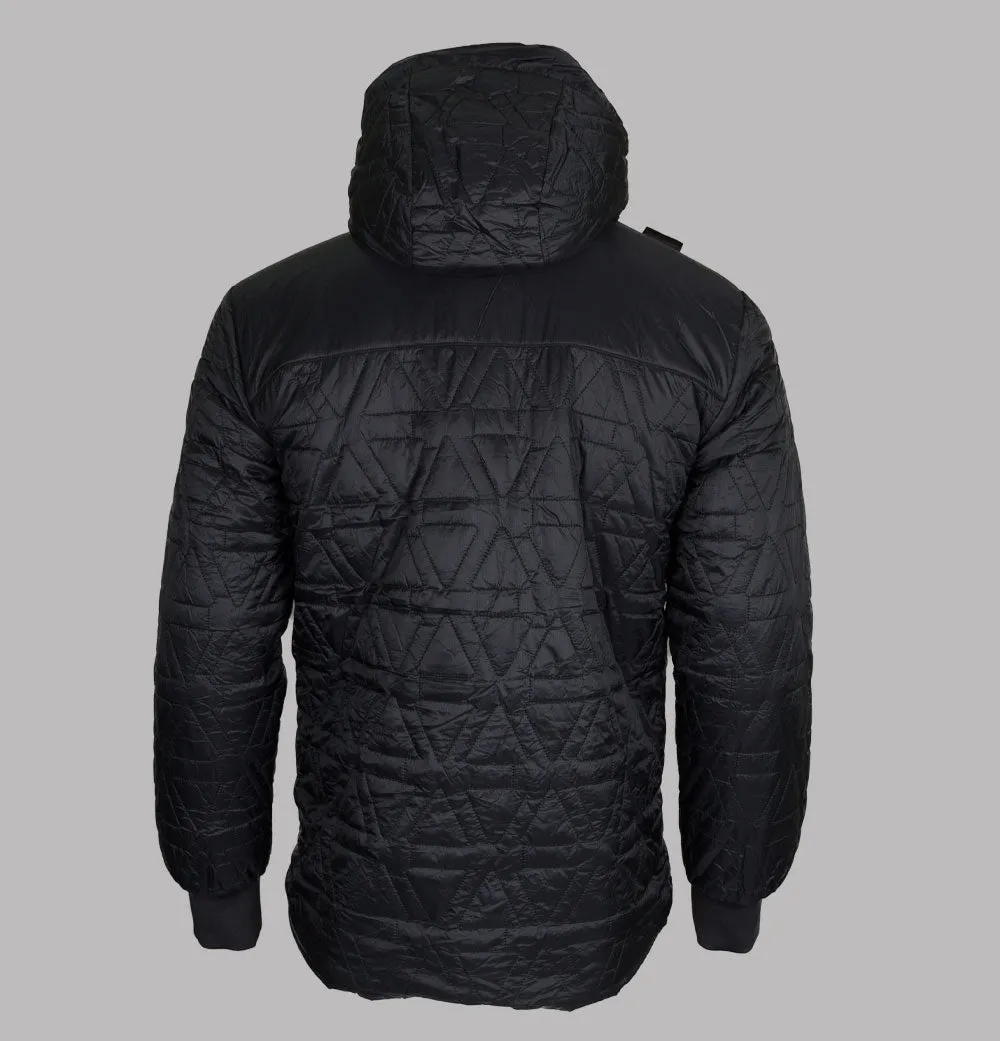 Ma.Strum Polygon Quilt Hooded Jacket Jet Black