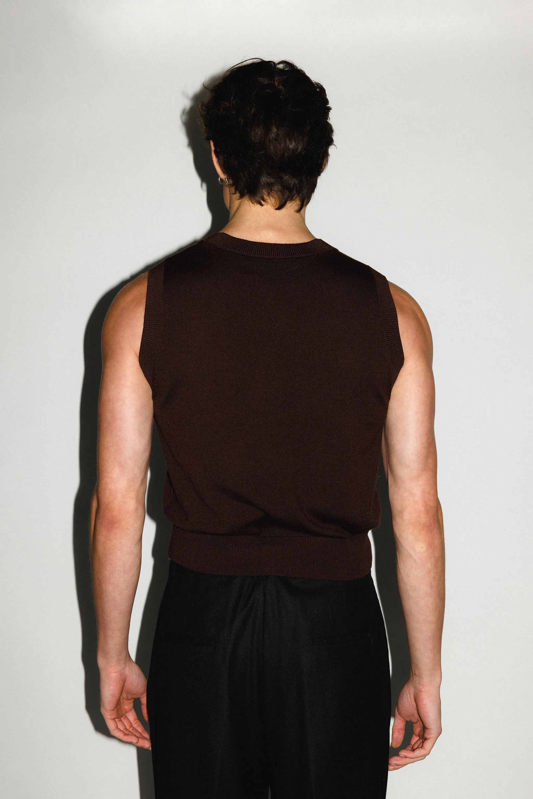 McKinley Merino Muscle Tank  |  Chocolate