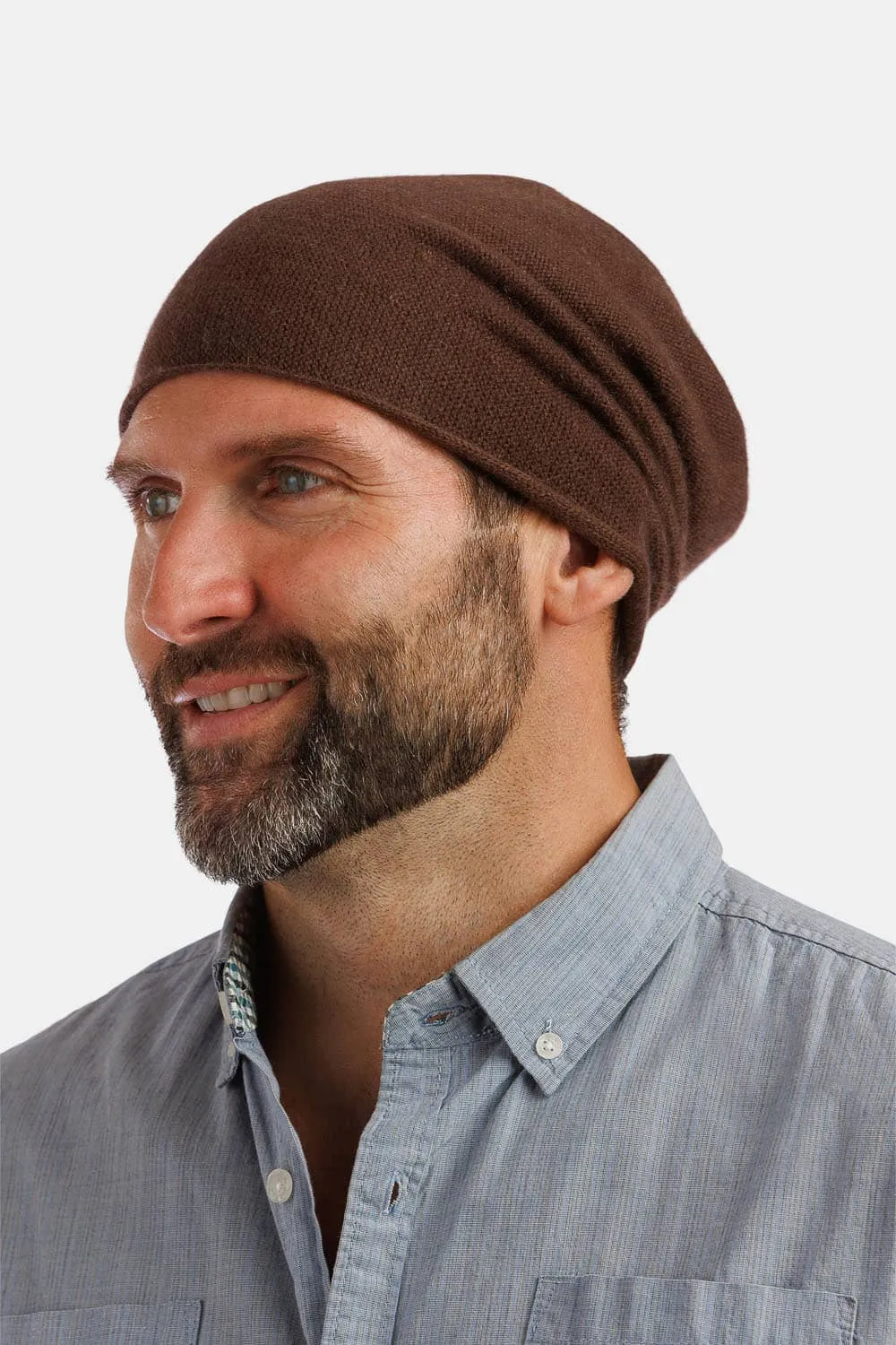 Men's 100% Pure Cashmere Slouchy Beanie