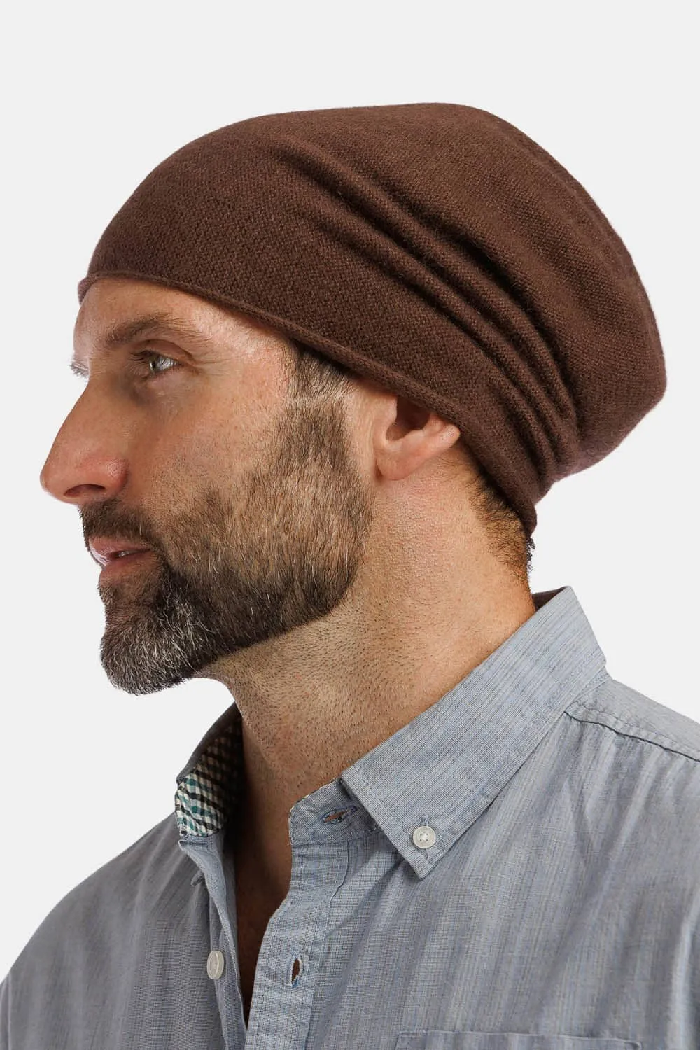 Men's 100% Pure Cashmere Slouchy Beanie