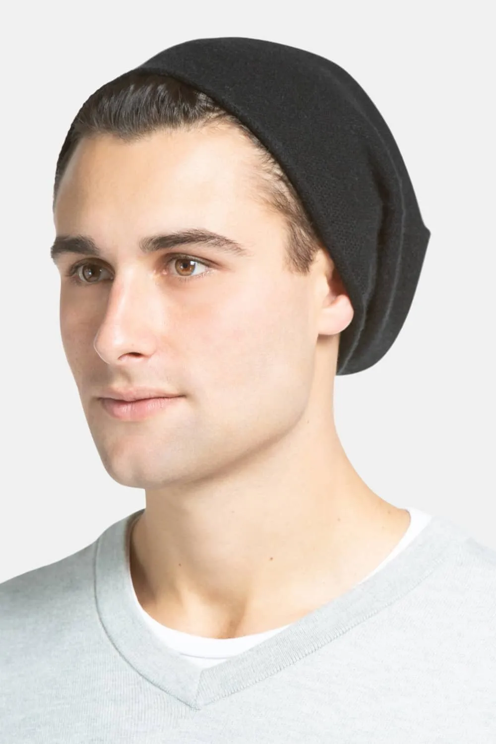 Men's 100% Pure Cashmere Slouchy Beanie