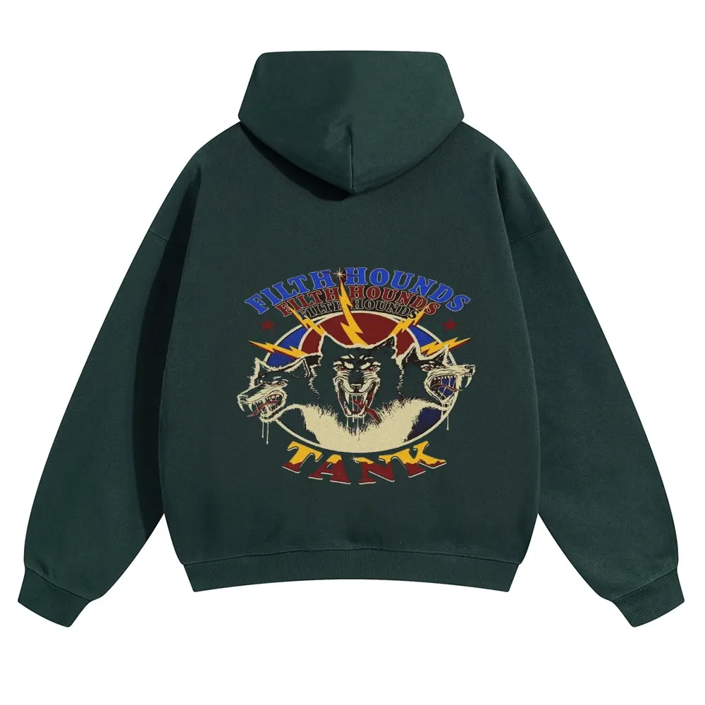 Mens Vintage 3 Wolves Hoodies