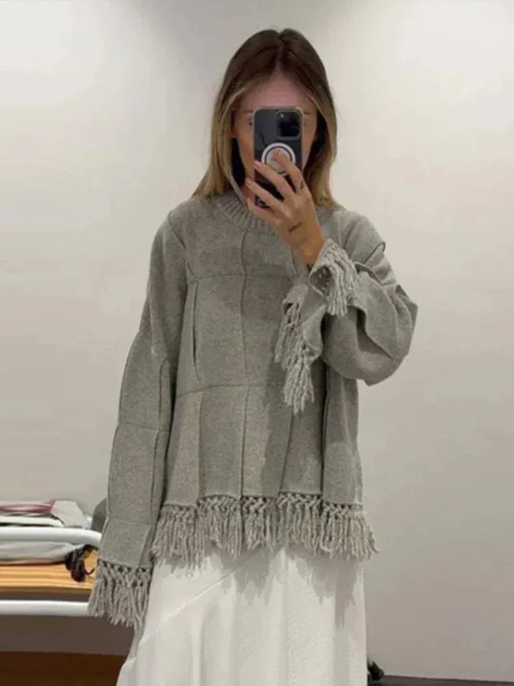 Miranda - Oversized knit with tassels