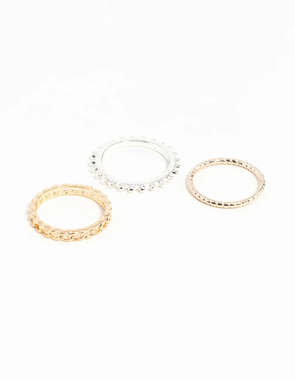 Mixed Metal Chain Ring Stack