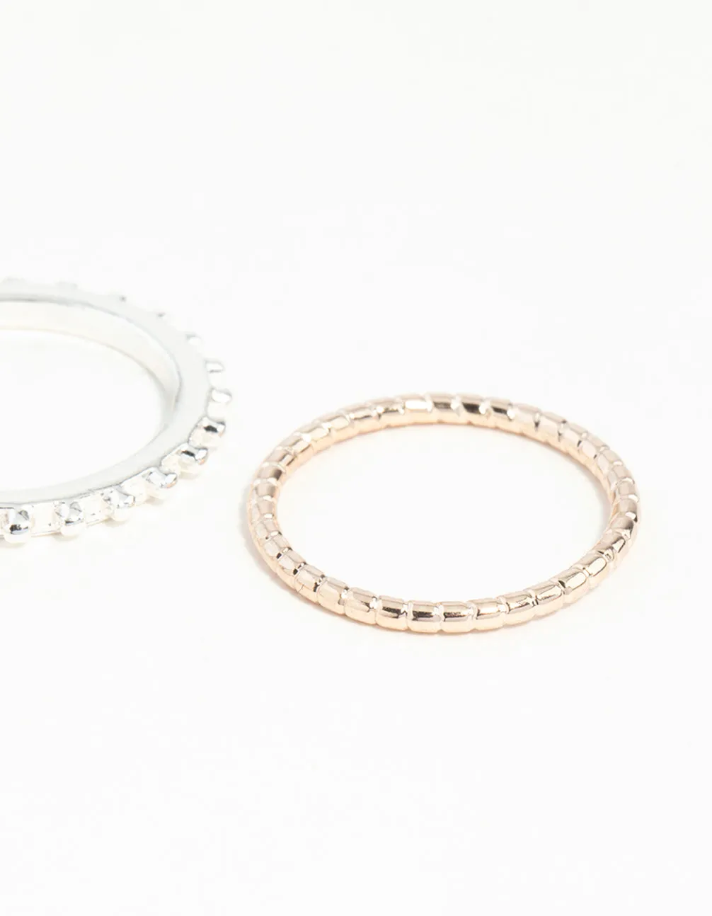 Mixed Metal Chain Ring Stack