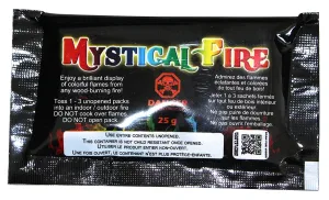 Mystical Fire Flame Colorant Vibrant Long-Lasting Pulsating Flame Color Changer for Indoor or Outdoor Use 0.882 oz Packets 25- Count Box