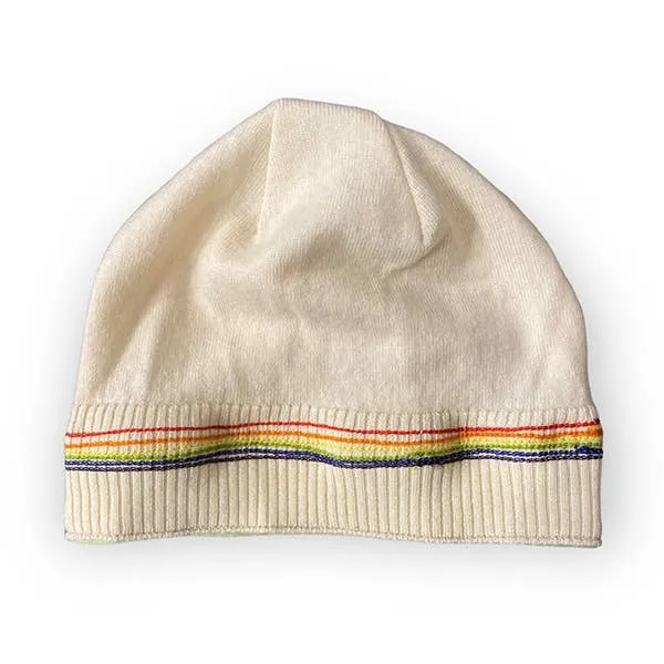 NEW! Wool Hat in Beige with Rainbow by Sardine Clothing Co.