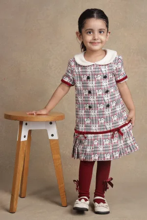 One Friday Baby Girls Red & White Checks Dress