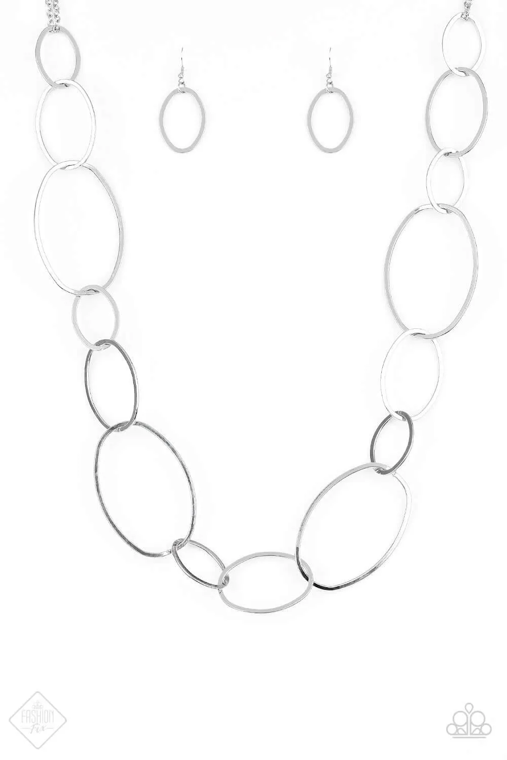 Paparazzi Accessories  - City Circuit #N239 Peg - Silver Necklace