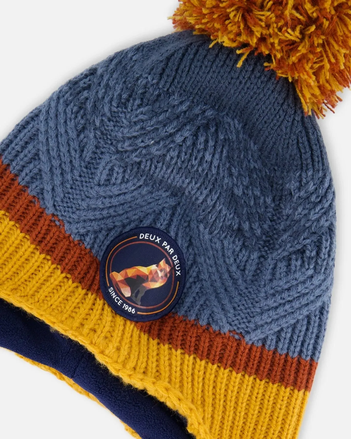 Peruvian Knit Hat Gradient Navy And Yellow