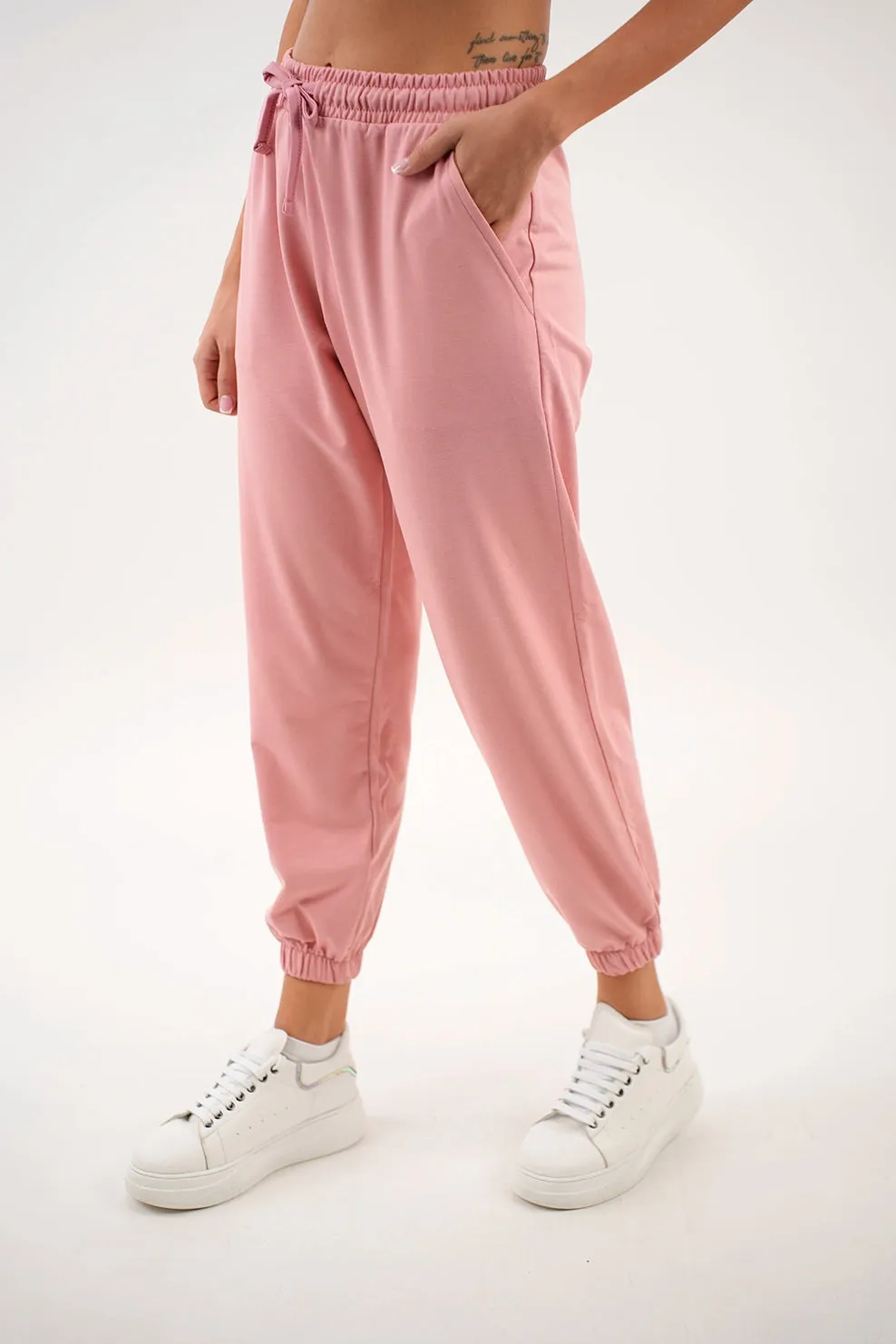 Pink Tight Leg Sweatpants