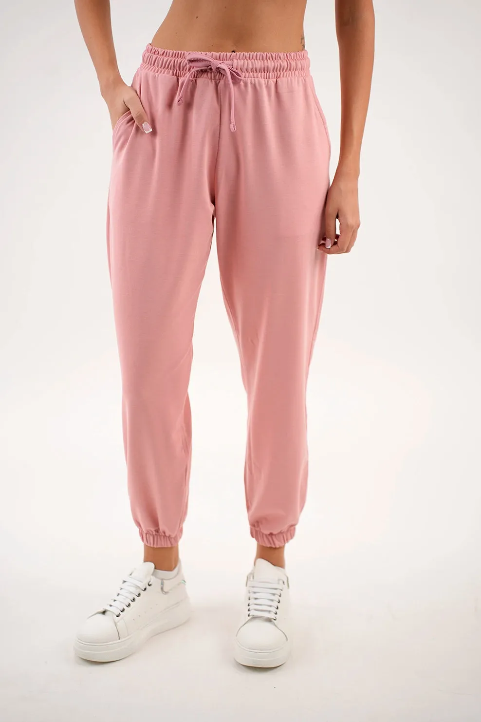 Pink Tight Leg Sweatpants