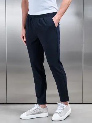 Pleated Drawstring Tailored Trouser in Navy