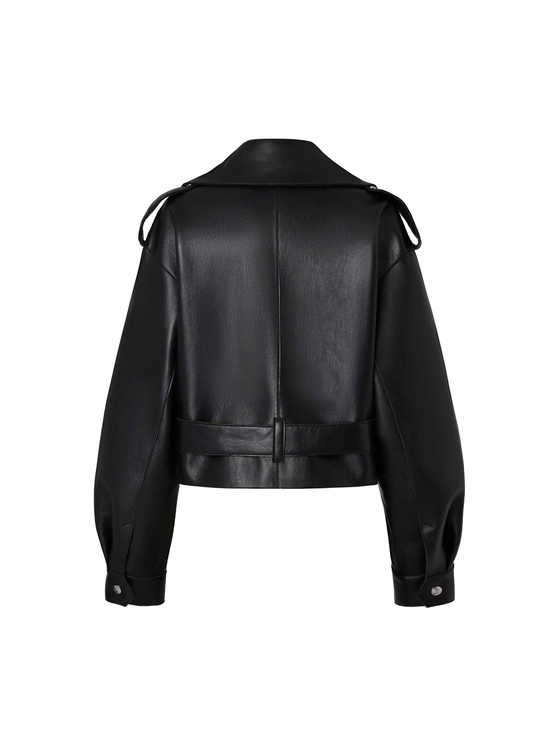 PU Leather Cropped Jacket