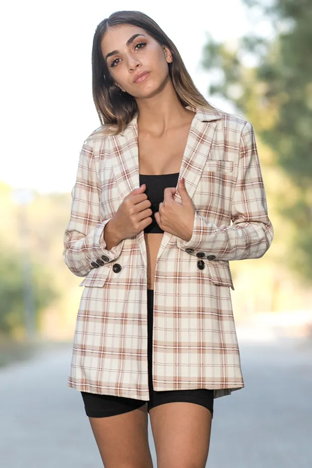 Queencii – Paris Plaid Blazer Multicolor