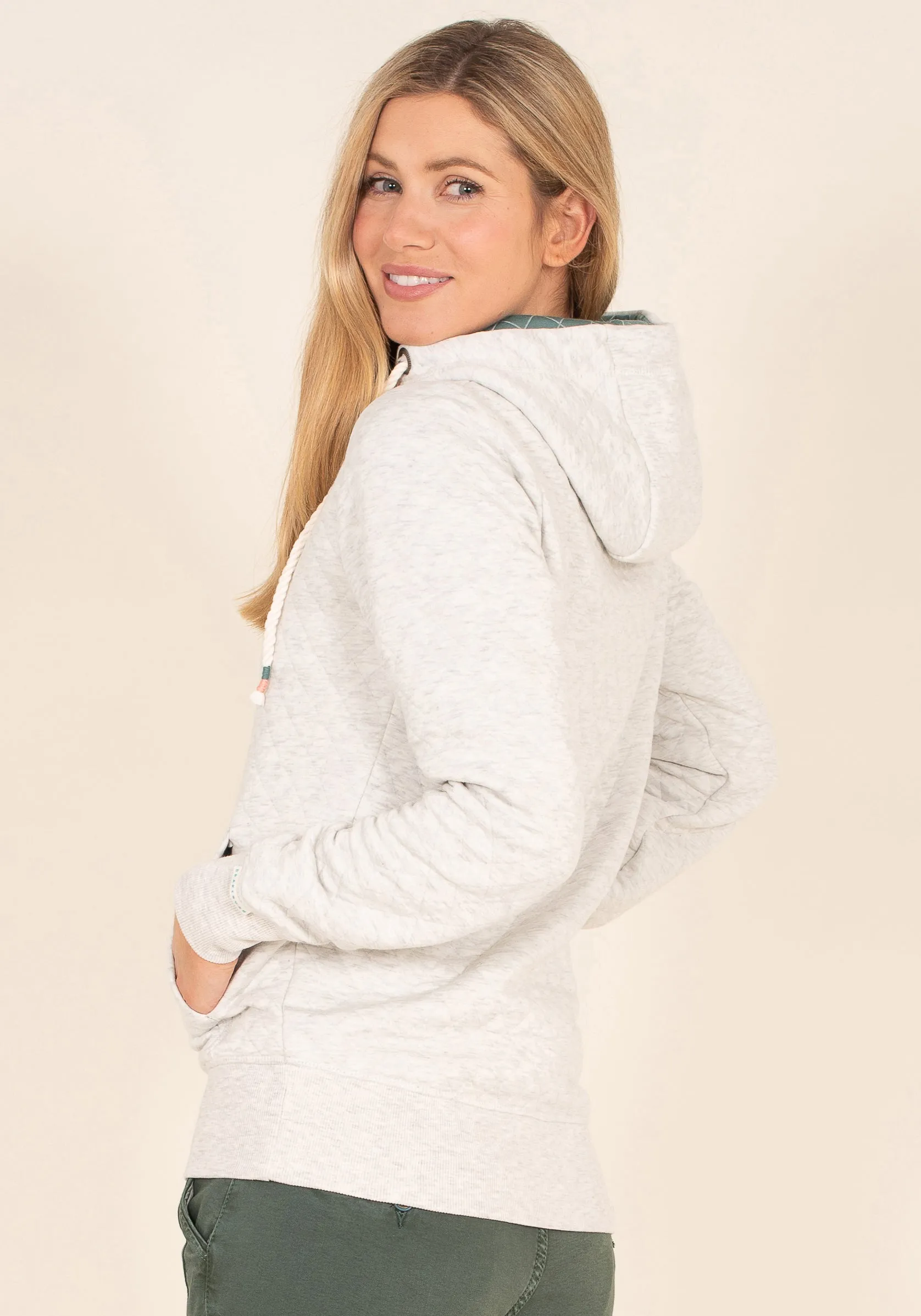 Quilted Zip Through Hoody