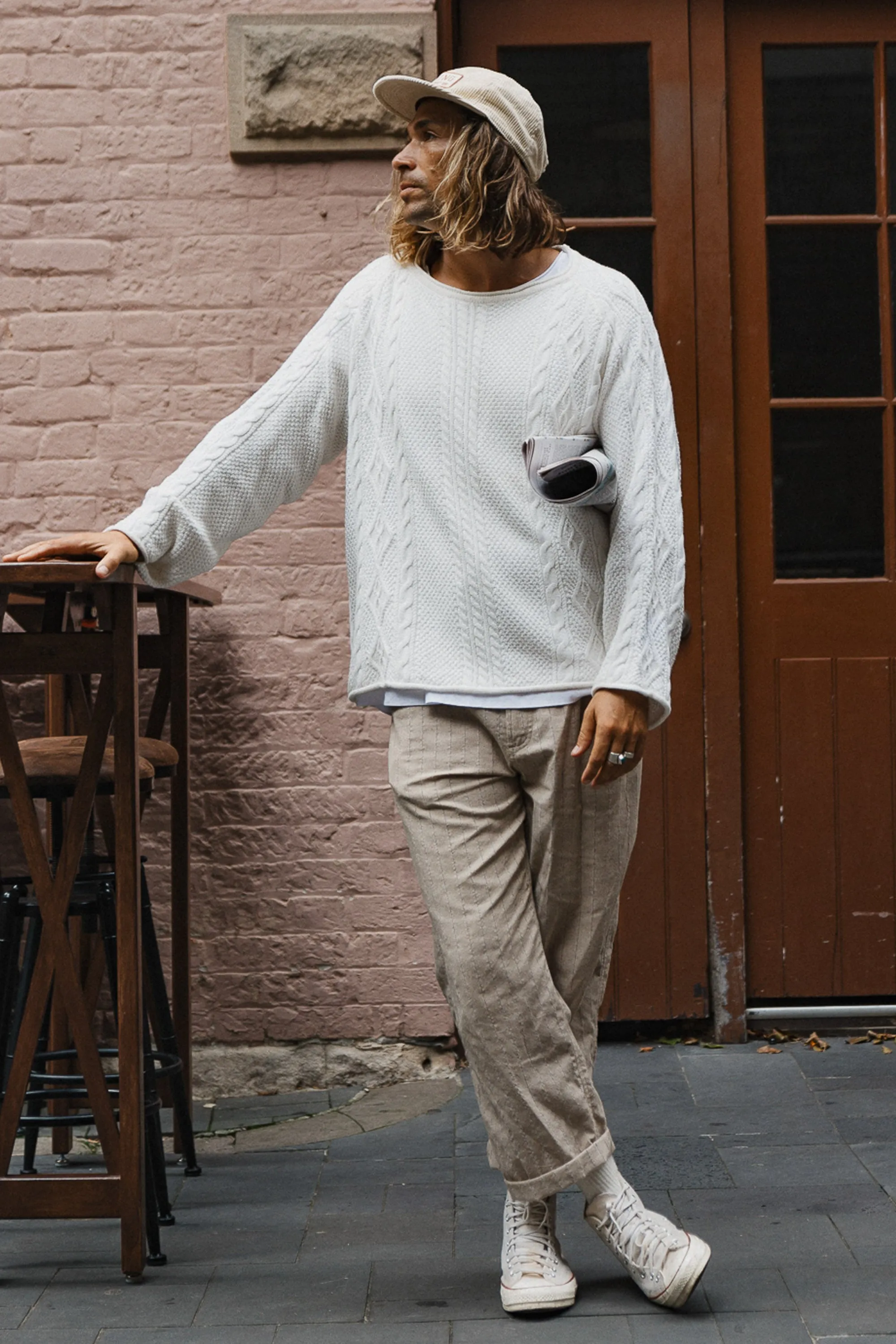 Rory Cable Knit Sweater - Antique White