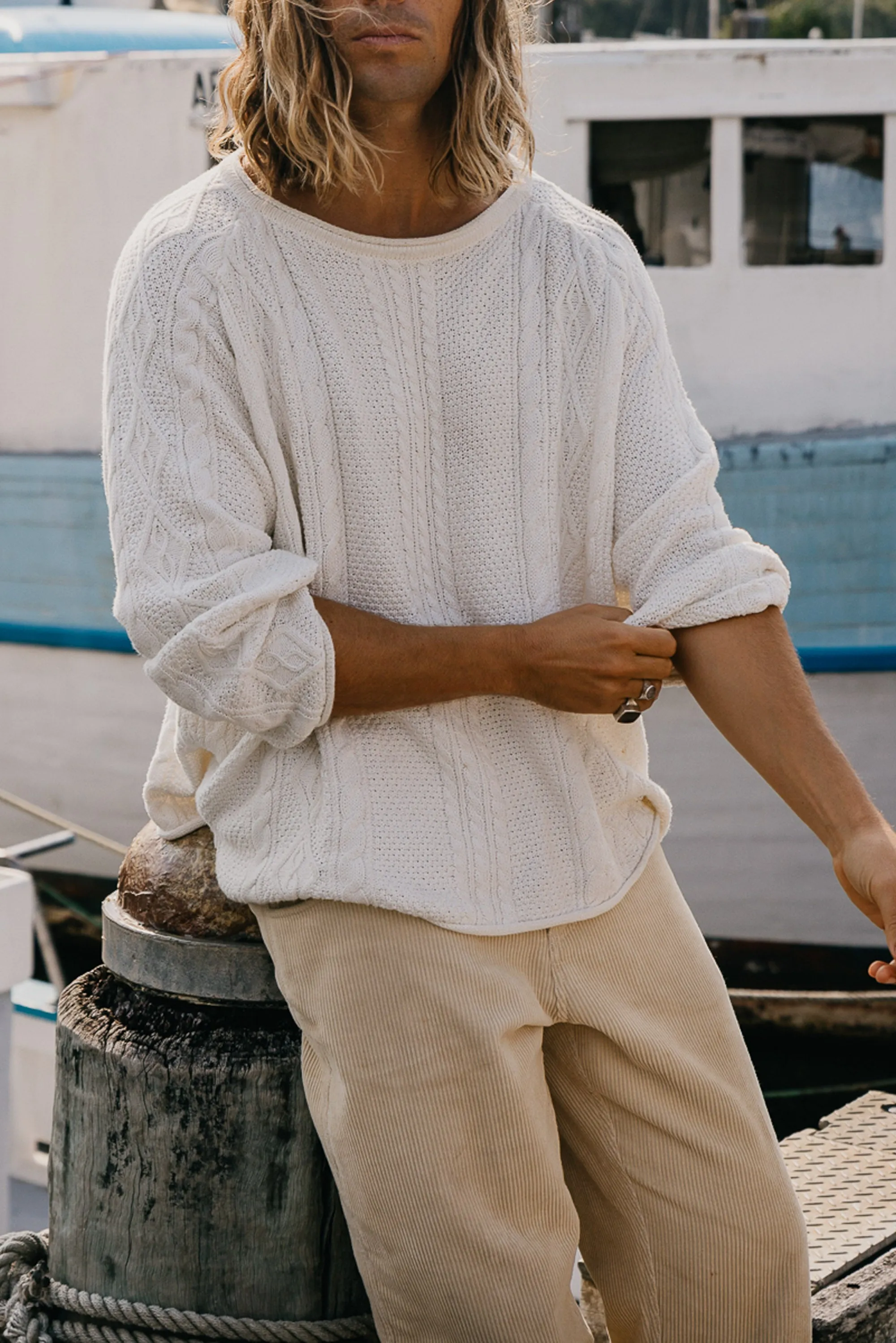 Rory Cable Knit Sweater - Antique White