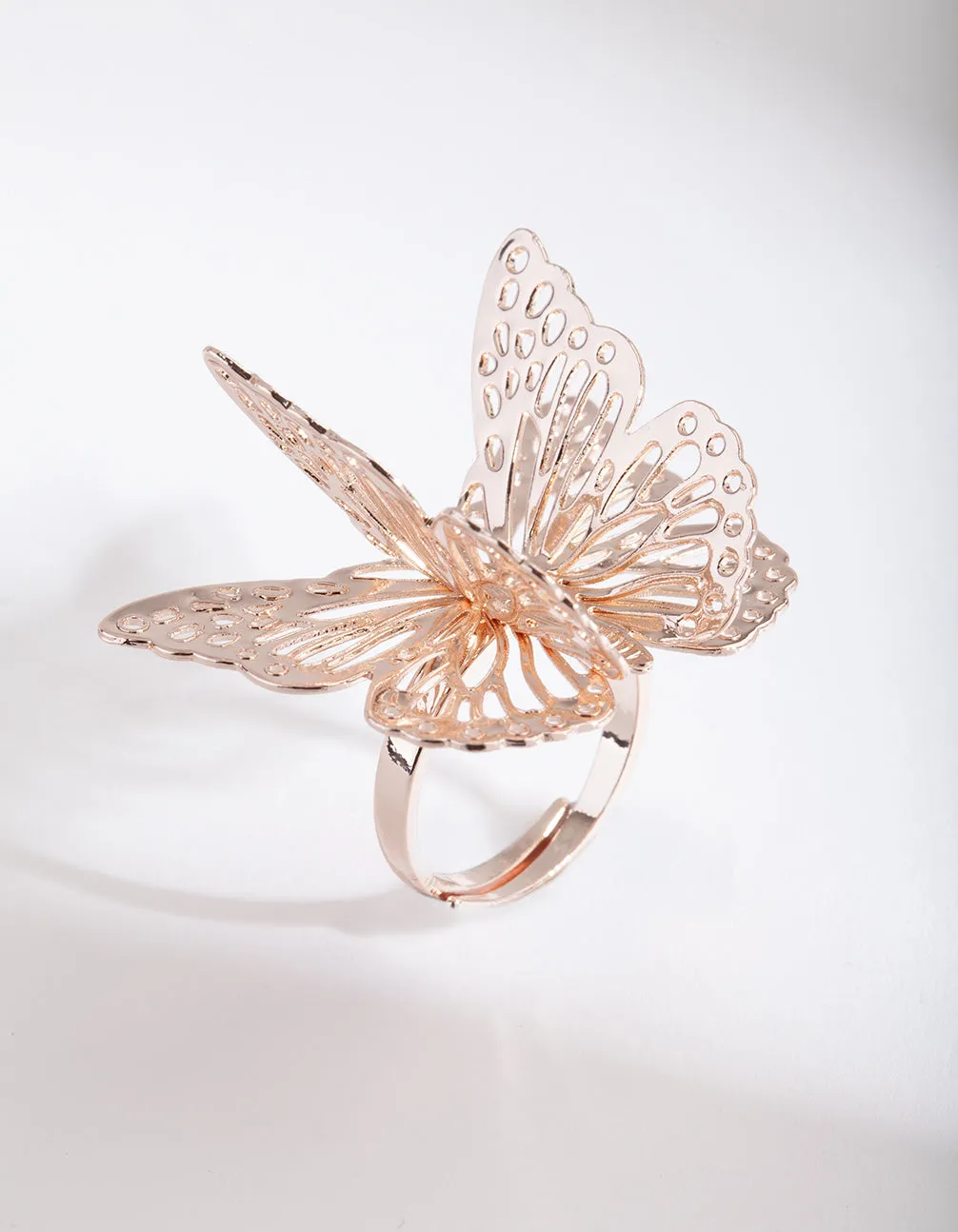 Rose Gold 3D Butterfly Ring