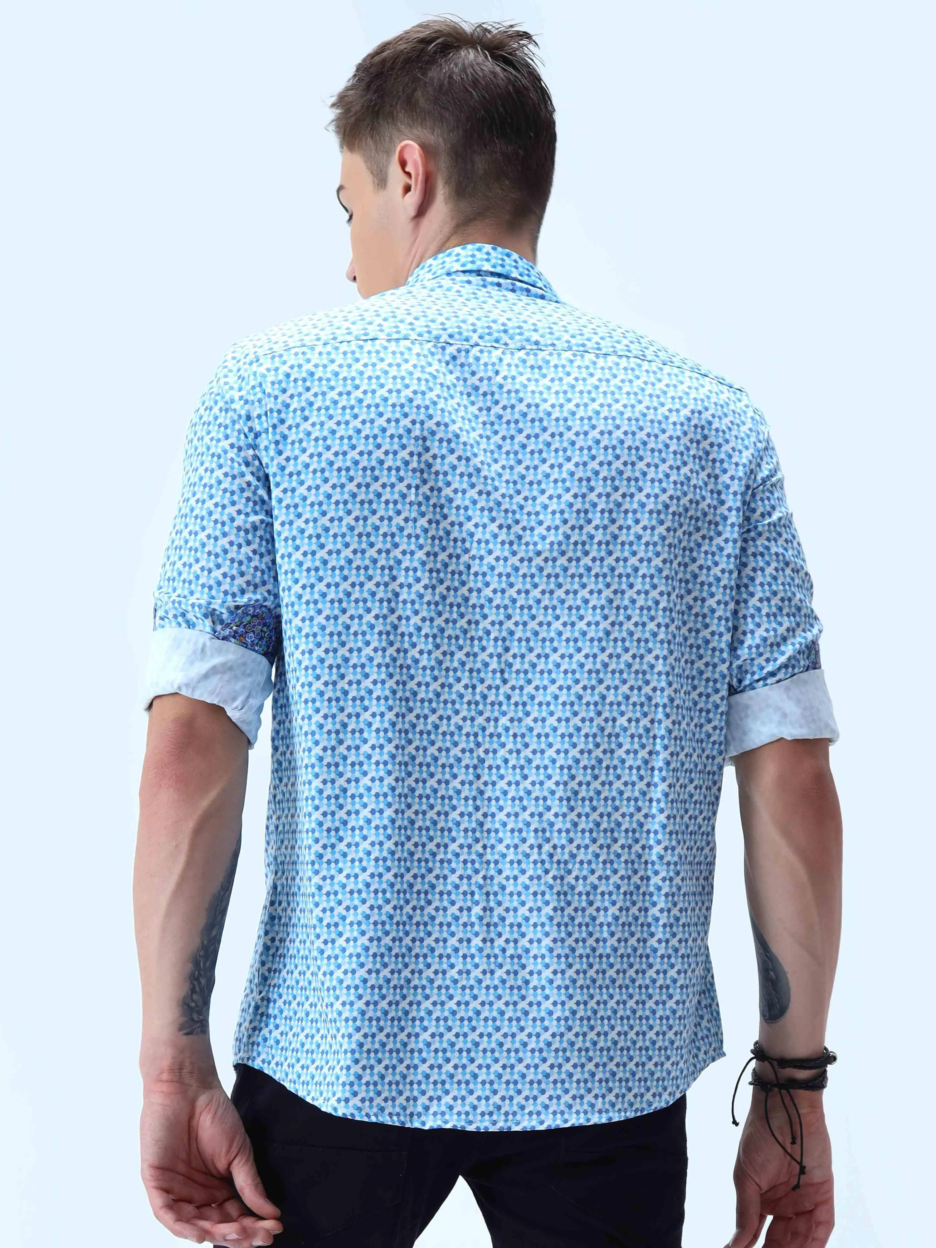 Shades of Blue Digital Printed Shirt