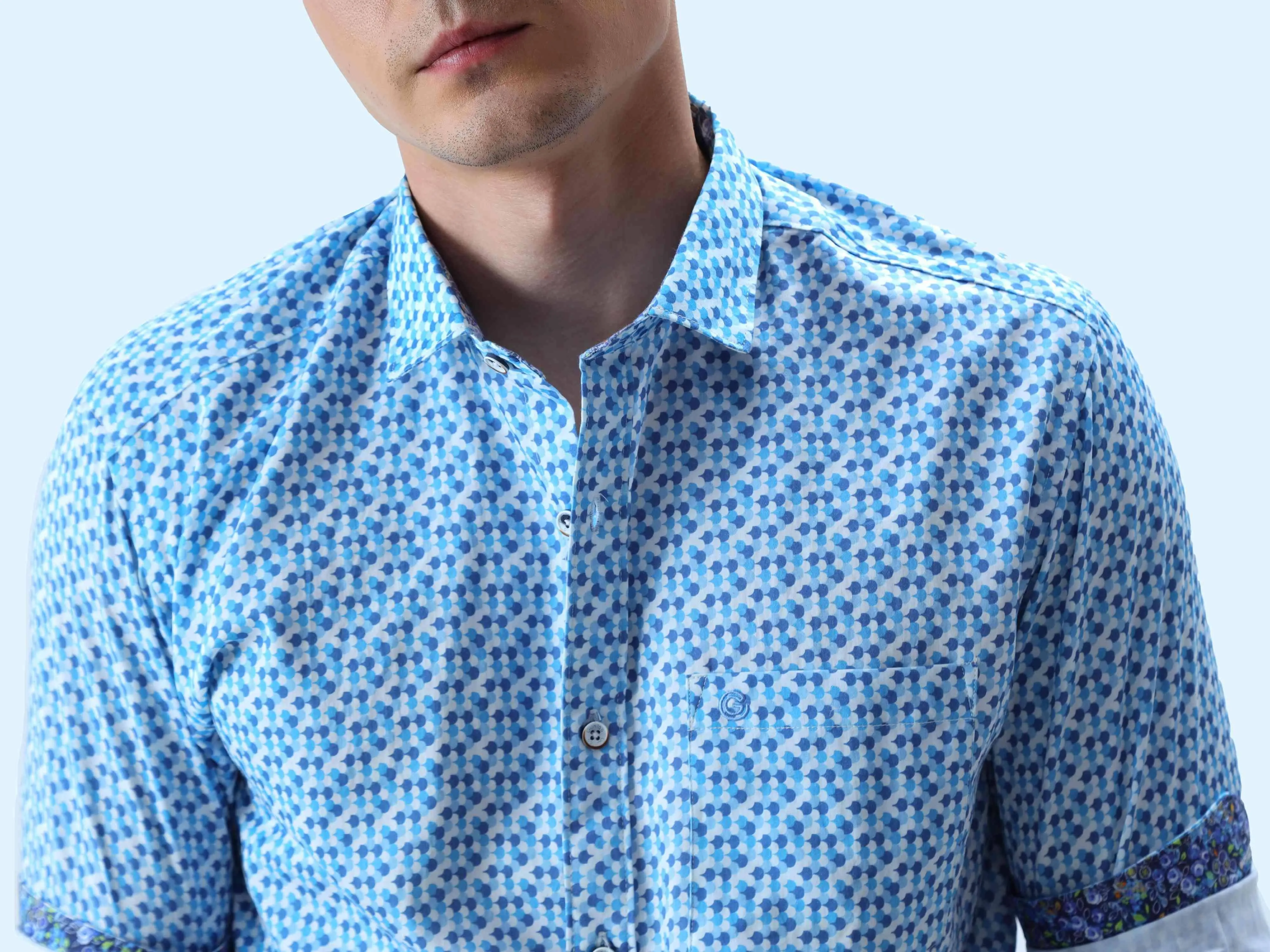 Shades of Blue Digital Printed Shirt