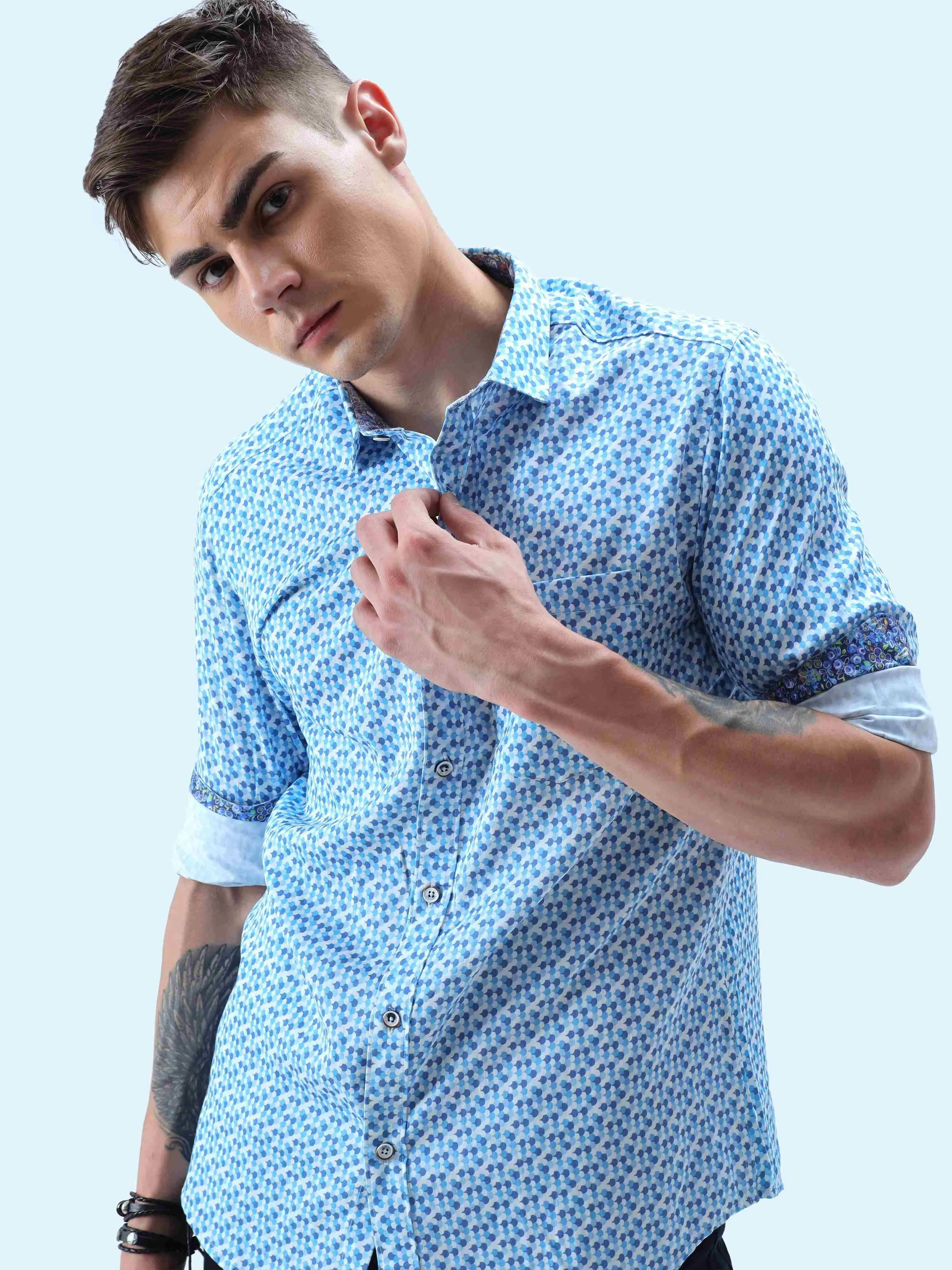 Shades of Blue Digital Printed Shirt