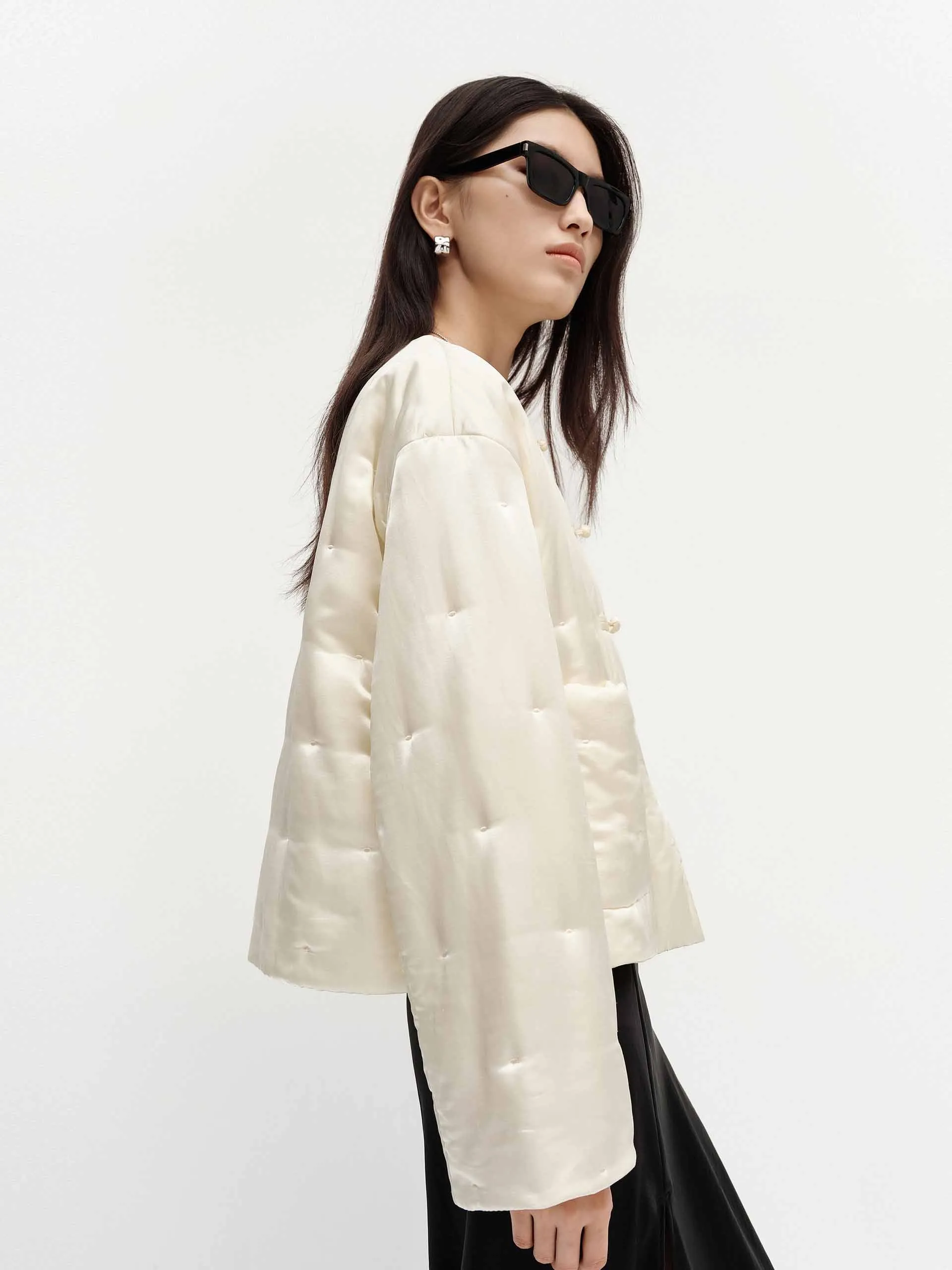 Silk Blend Quilted Coat