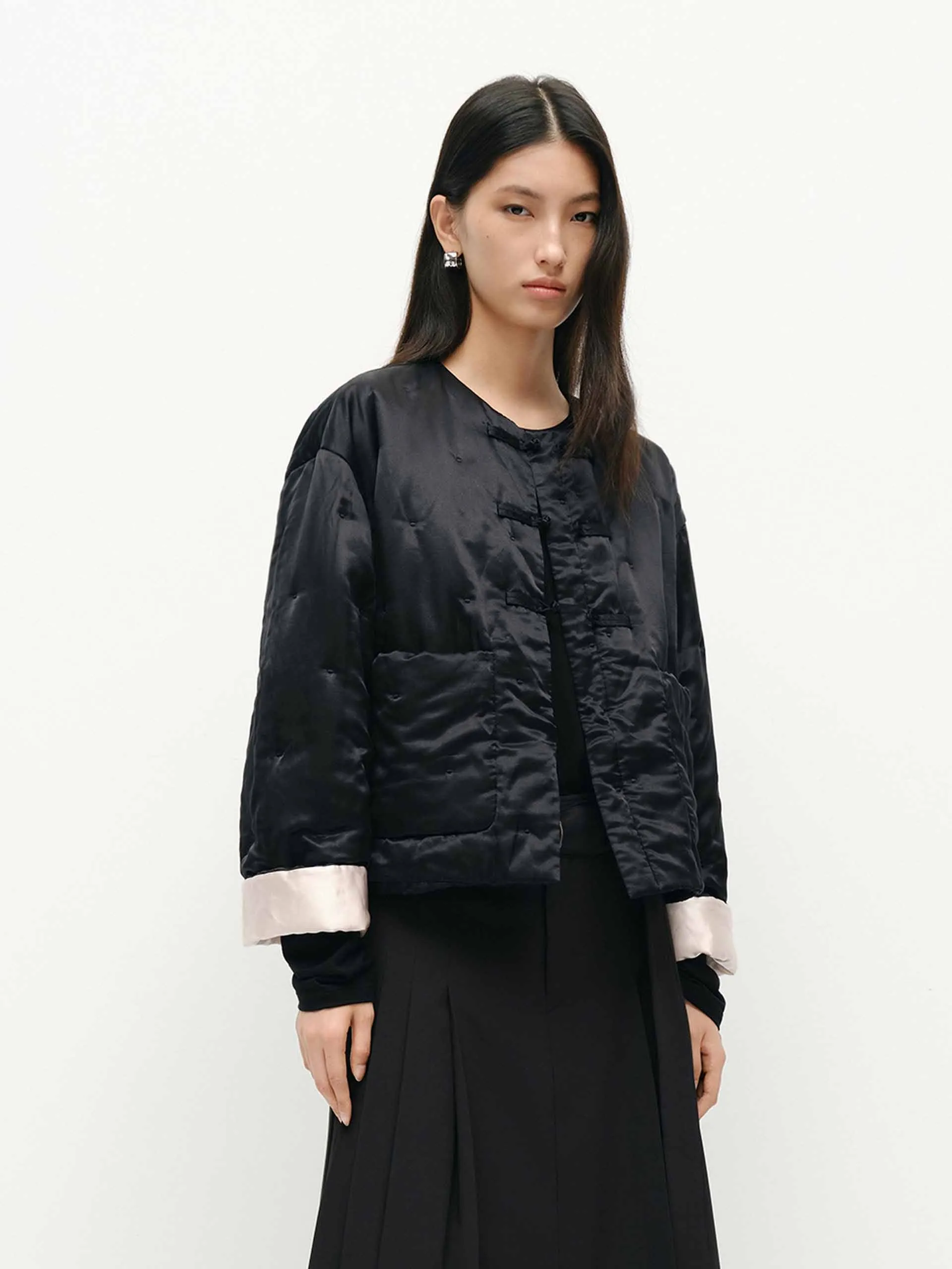 Silk Blend Quilted Coat