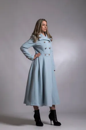 Sky Blue Cashmere Coat