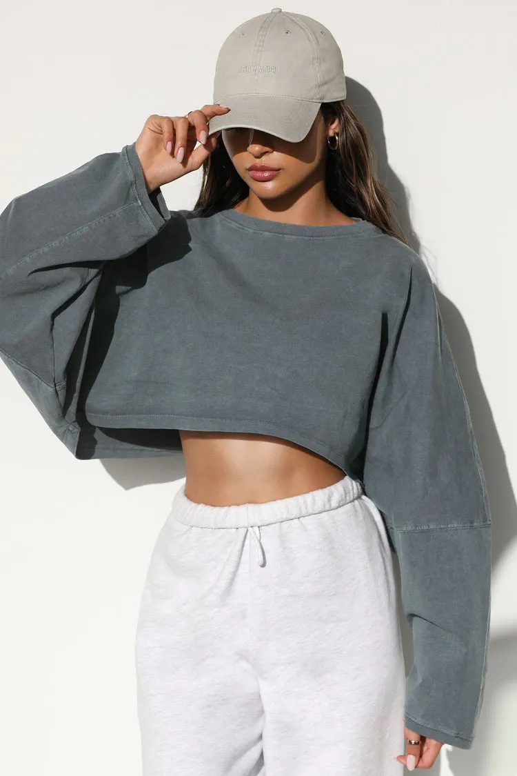 Slouchy Crop Long Sleeve