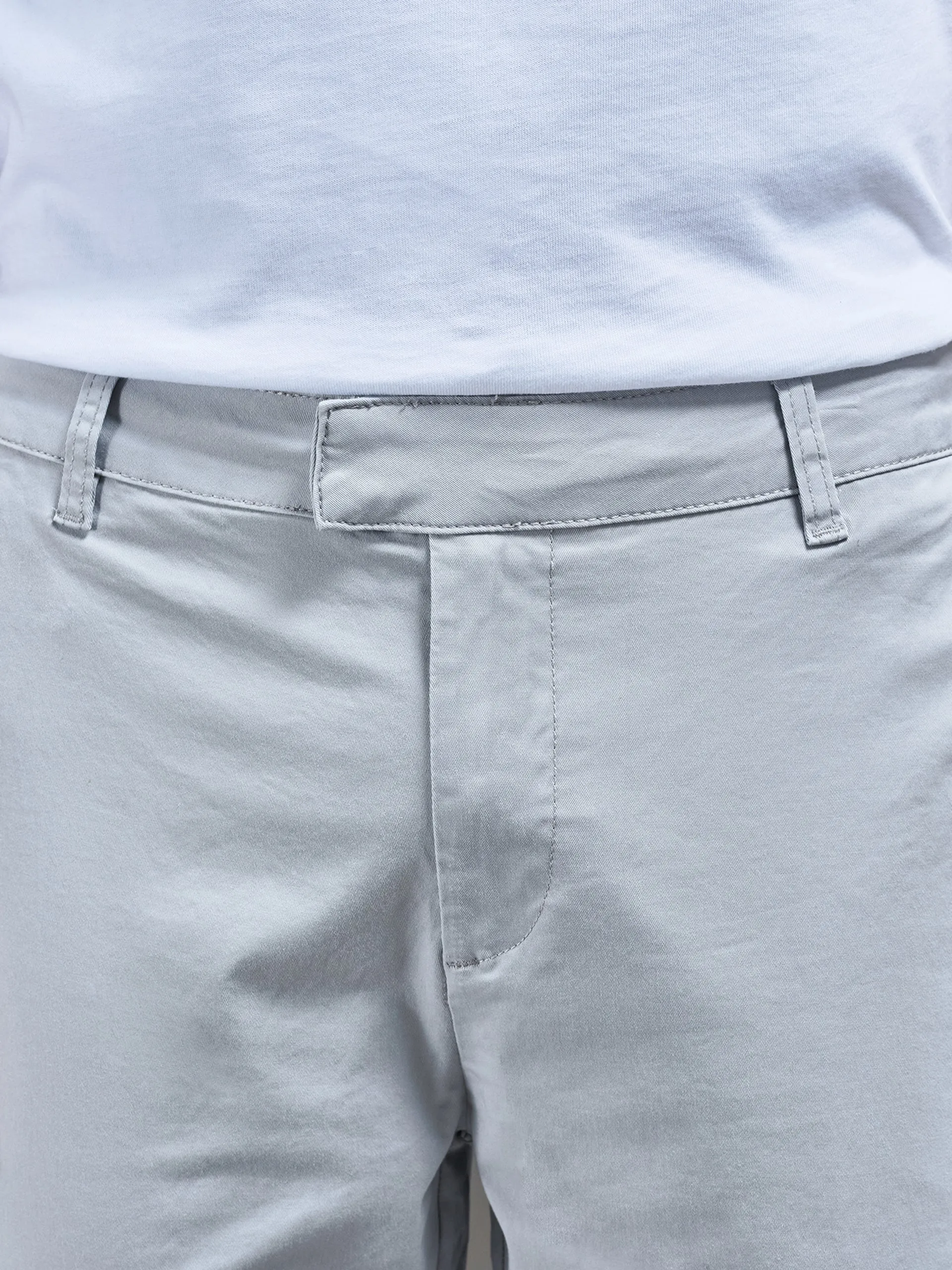 Tailored Chino Trouser in Mid Grey