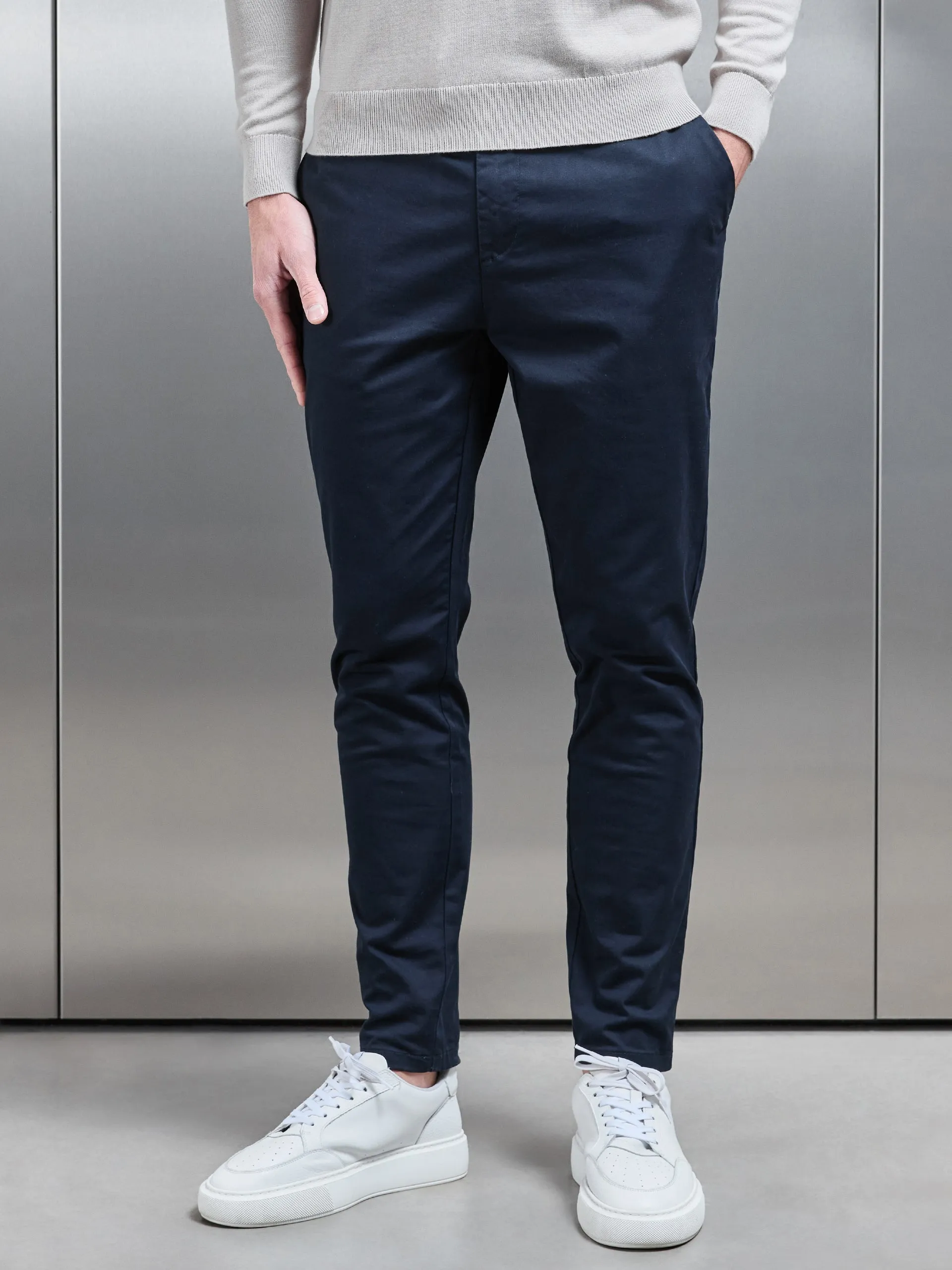 Tailored Chino Trouser in Navy