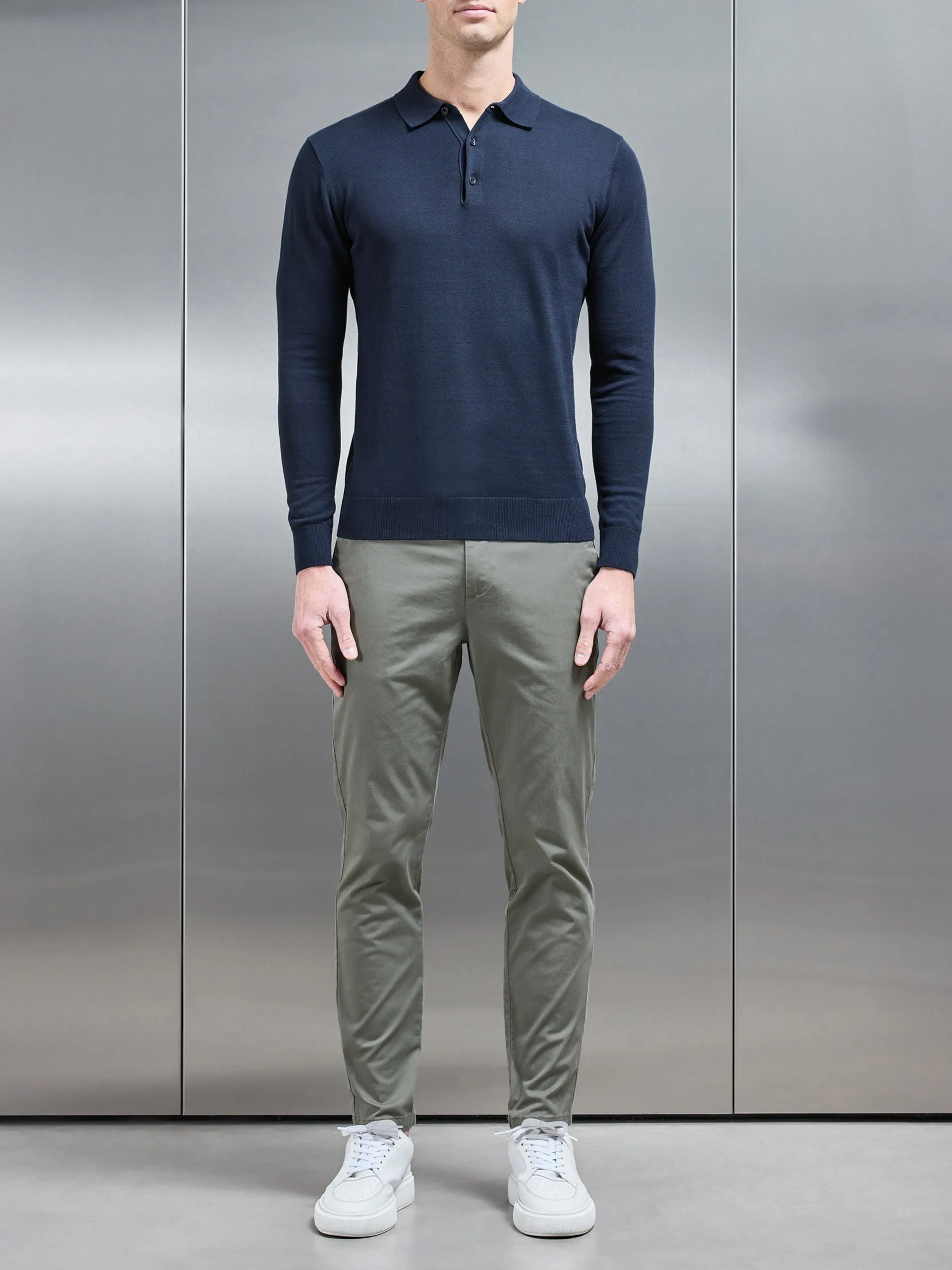 Tailored Chino Trouser in Olive