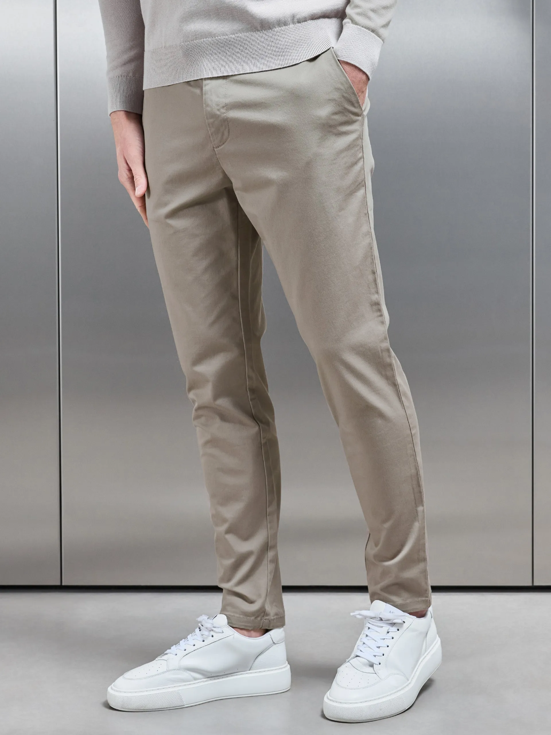 Tailored Chino Trouser in Taupe