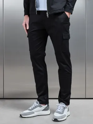 Tailored Cotton Cargo Pant in Black