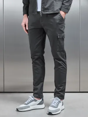 Tailored Cotton Cargo Pant in Grey