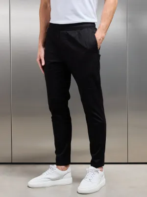 Tailored Drawstring Chino Trouser in Black