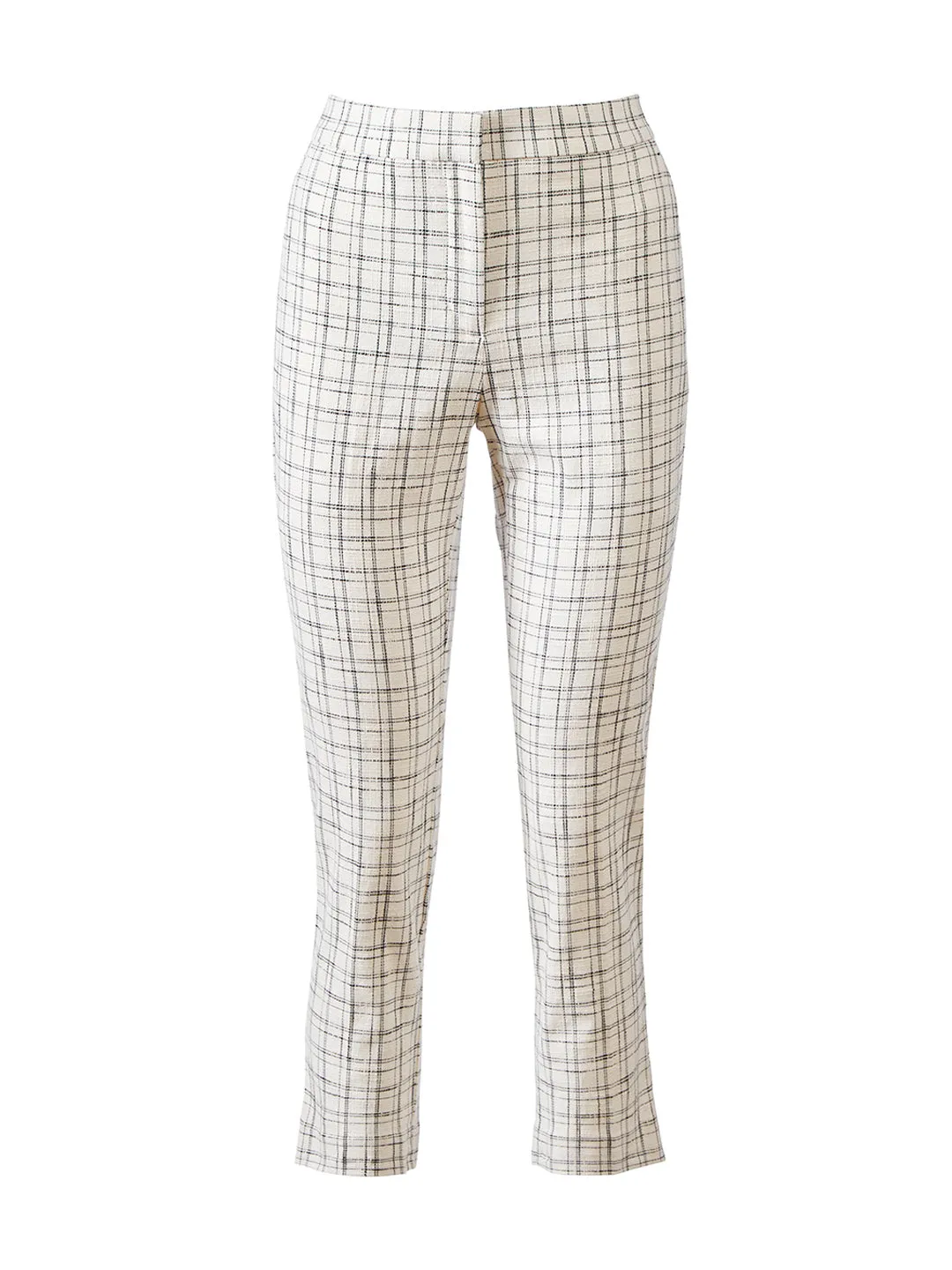 The Ankle Pant in Plaid Tweed in Winter White