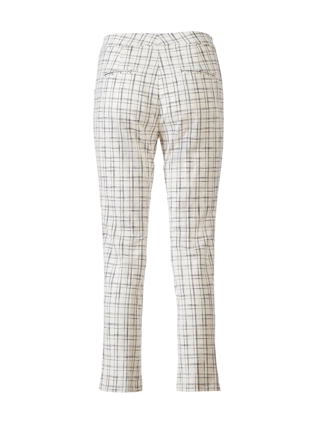 The Ankle Pant in Plaid Tweed in Winter White