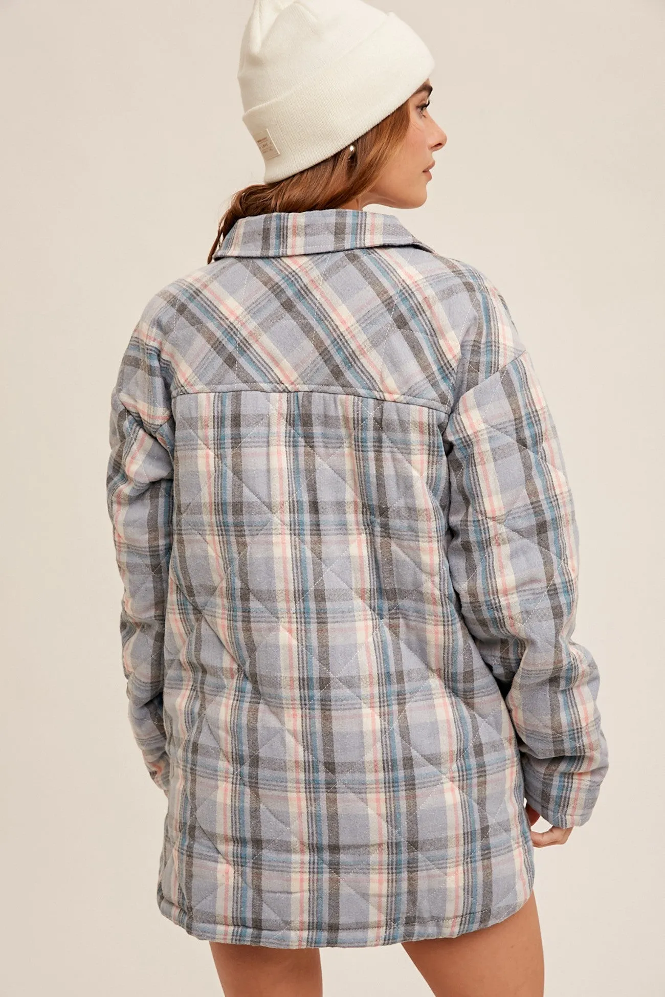 The Rancher Quilted Blue Plaid Snap Button Jacket