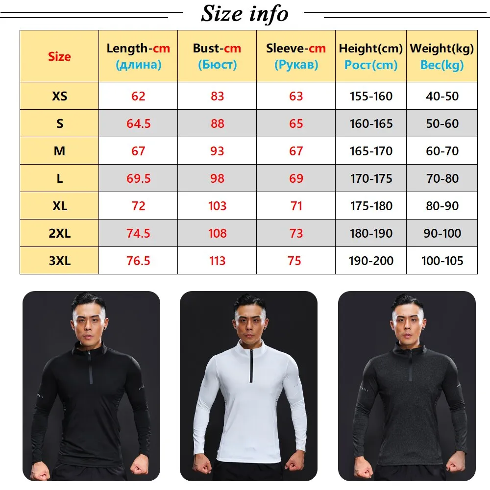 Thermal Long Sleeve Man Compression Fitness Running T shirts