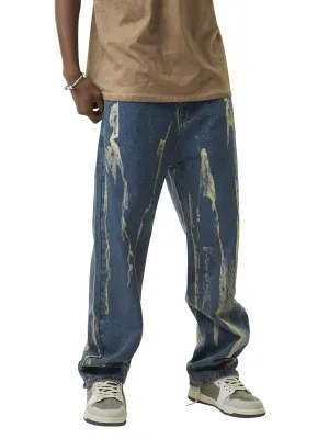 Thesupermade Lightning Flying Tie-Dye Hip-Hop Jeans